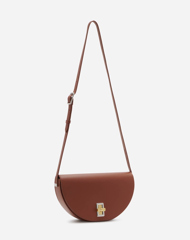 τσάντεσ χιαστί Lanvin Happymoon δερματινα Crossbody Bag Mm γυναικεια καφε | GR76246