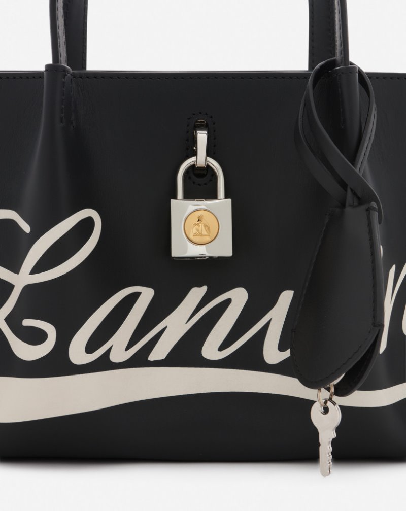 τσαντα Lanvin Bogey Nano δερματινα Day Bag γυναικεια μαυρα ασπρα | GR61985