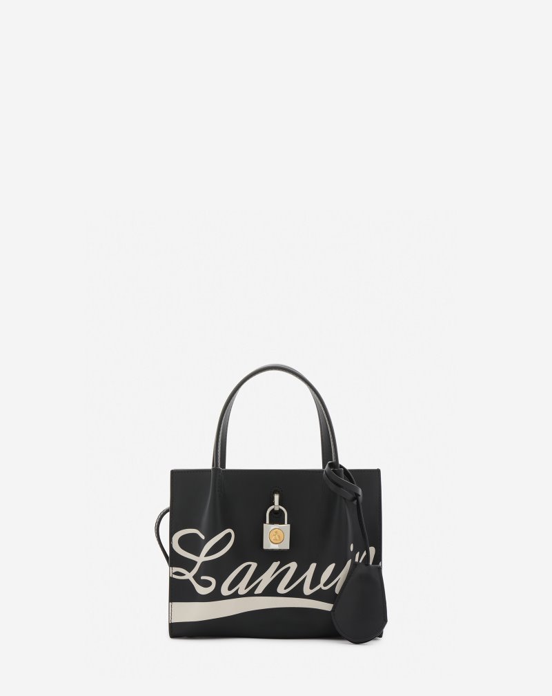 τσαντα Lanvin Bogey Nano δερματινα Day Bag γυναικεια μαυρα ασπρα | GR61985