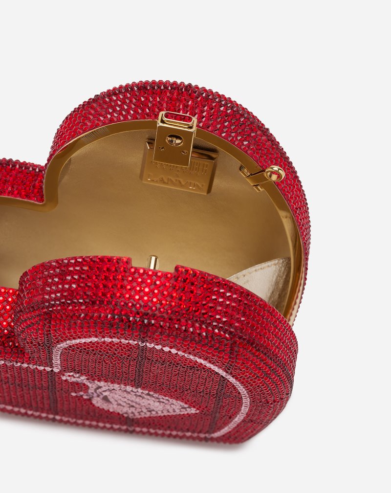 τσαντα Lanvin Heart Minaudiere X Judith Leiber γυναικεια κοκκινα ροζ | GR08061