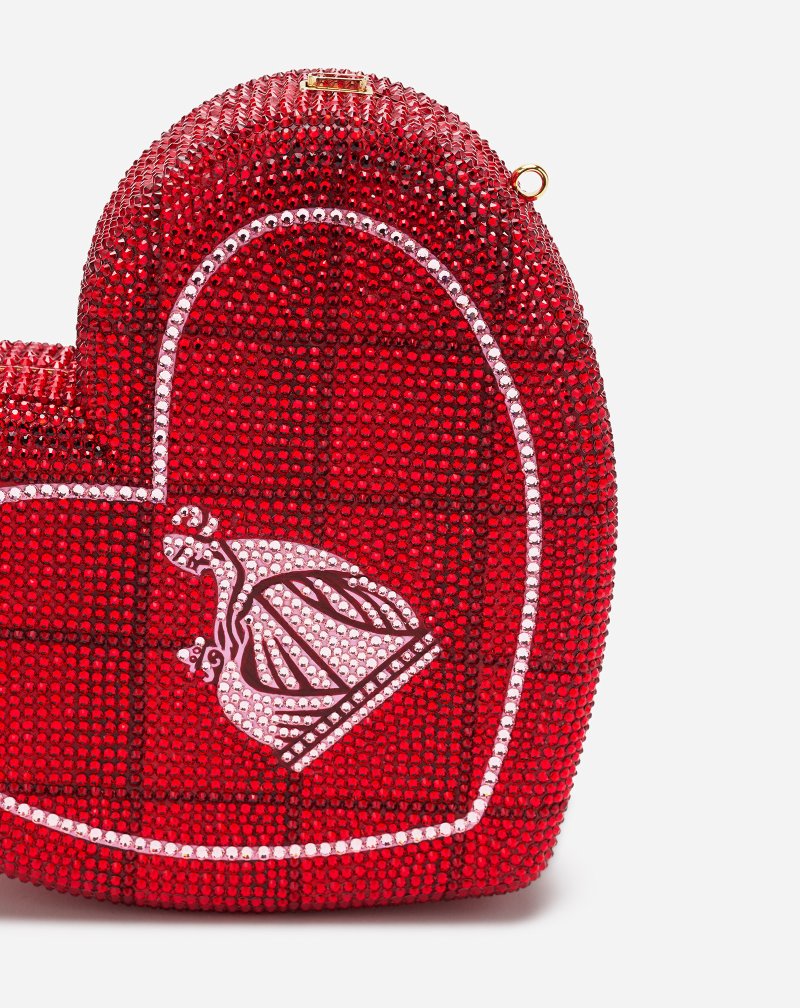 τσαντα Lanvin Heart Minaudiere X Judith Leiber γυναικεια κοκκινα ροζ | GR08061