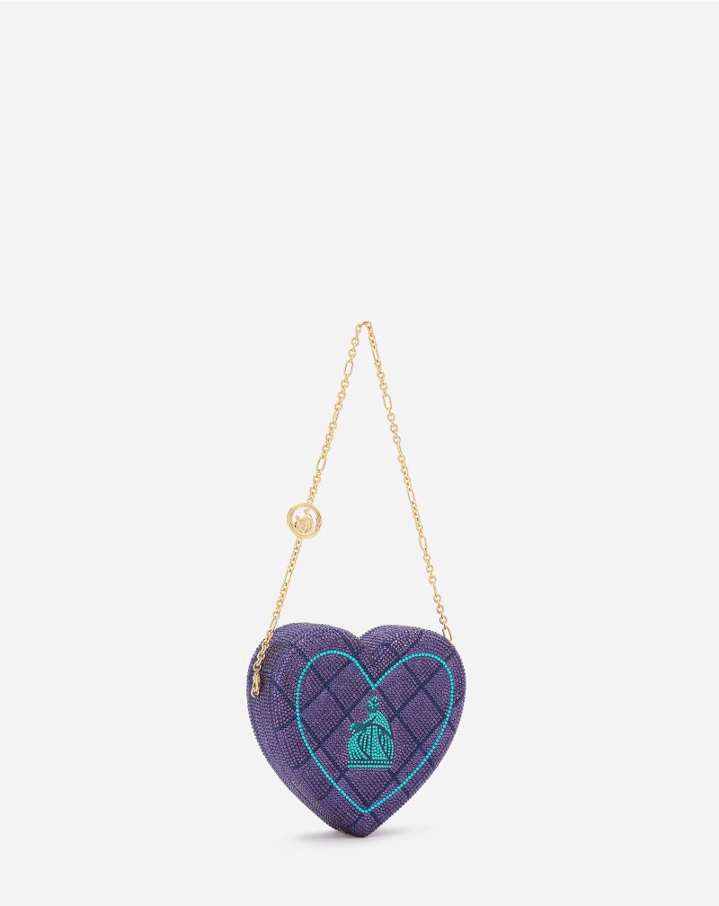 τσαντα Lanvin Heart Minaudiere X Judith Leiber γυναικεια μωβ τυρκουάζ | GR57175