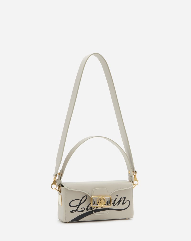 τσαντα Lanvin Shiny δερματινα Lanvin Nano Pencil Bag γυναικεια κρέμα μαυρα | GR73109