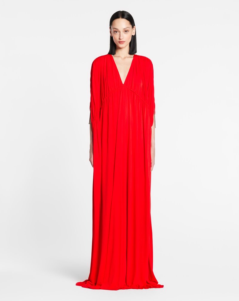 φορεμα Lanvin Draped Maxi φορεμα γυναικεια κοκκινα | GR41791