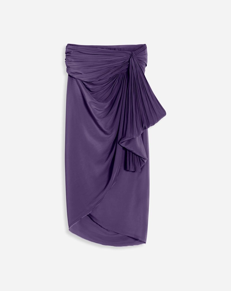 φουστεσ Lanvin Draped Skirt γυναικεια μωβ | GR72859