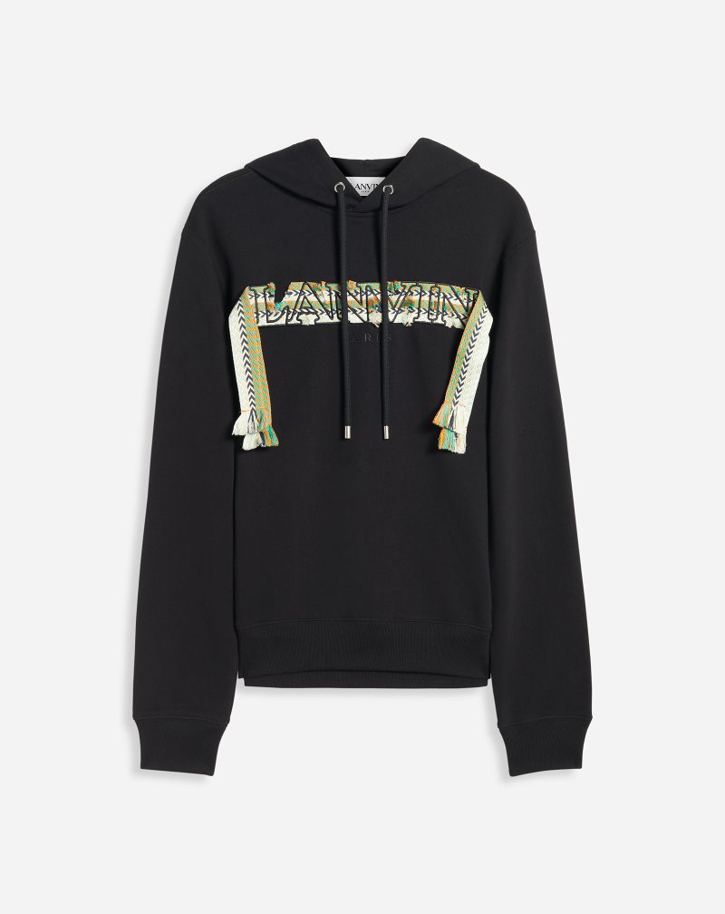 φουτερ με κουκουλα Lanvin Curb Embroidered Hoodie ανδρικα μαυρα | GR31551