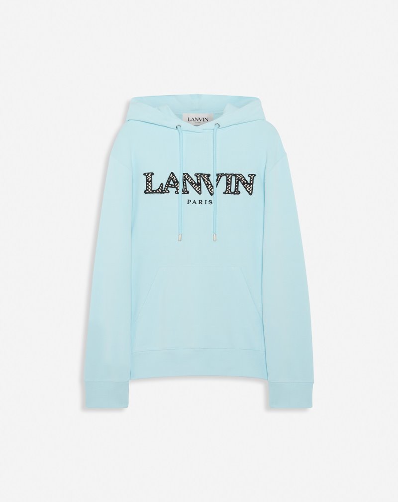 φουτερ με κουκουλα Lanvin Curb Embroidered Hoodie γυναικεια μπλε | GR48984