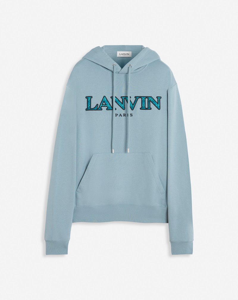 φουτερ με κουκουλα Lanvin Curb Hoodie ανδρικα γκρι | GR31590