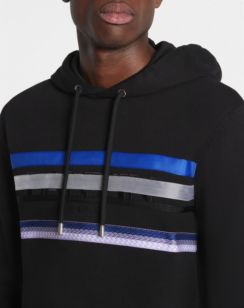 φουτερ με κουκουλα Lanvin Curb Hoodie ανδρικα μαυρα | GR44274