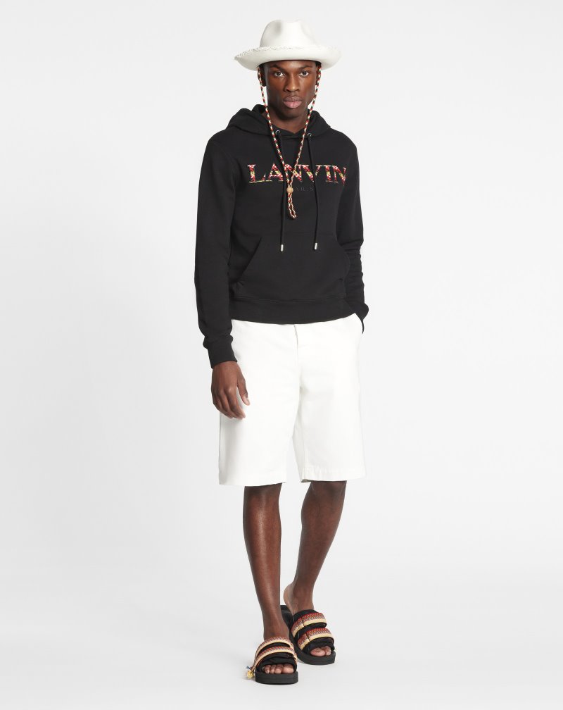 φουτερ με κουκουλα Lanvin Curb Hoodie ανδρικα μαυρα | GR58345