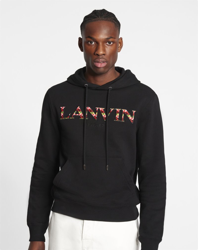 φουτερ με κουκουλα Lanvin Curb Hoodie ανδρικα μαυρα | GR58345