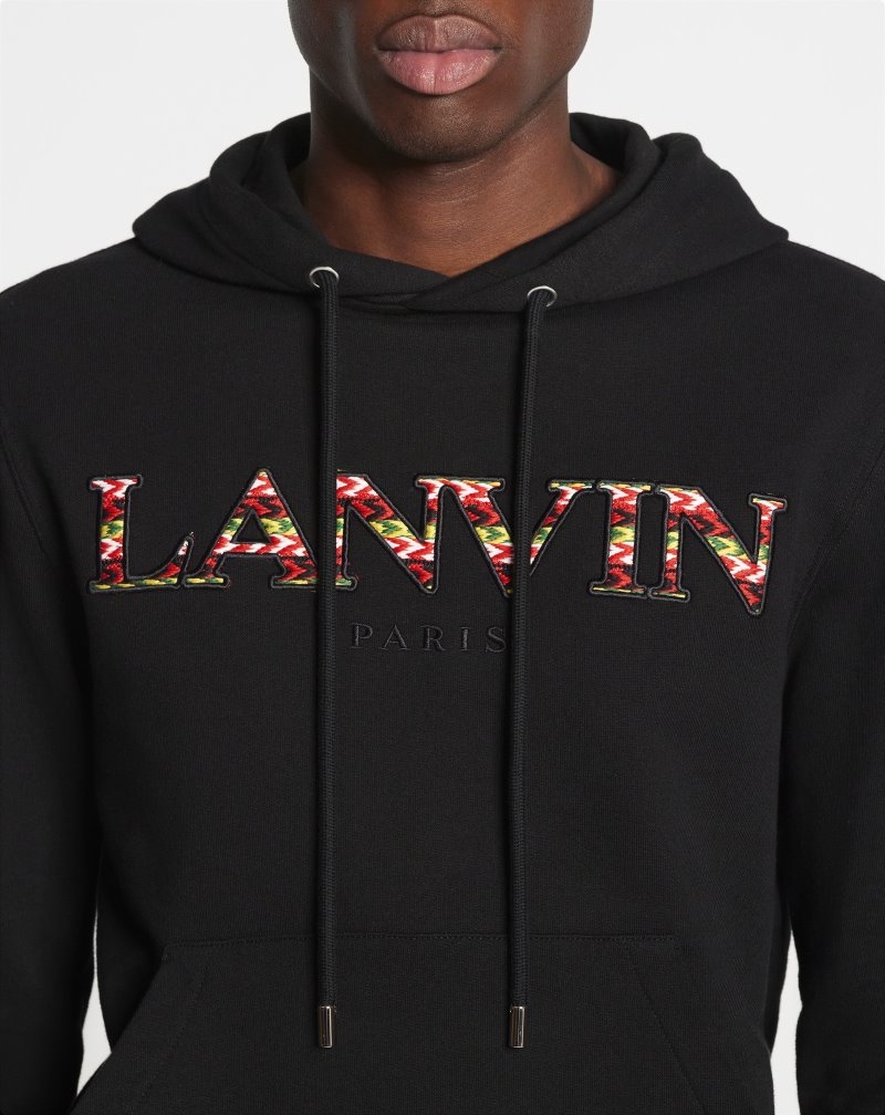 φουτερ με κουκουλα Lanvin Curb Hoodie ανδρικα μαυρα | GR58345