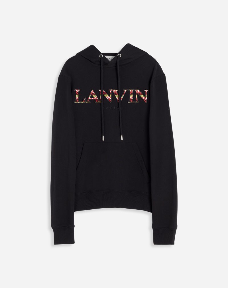 φουτερ με κουκουλα Lanvin Curb Hoodie ανδρικα μαυρα | GR58345