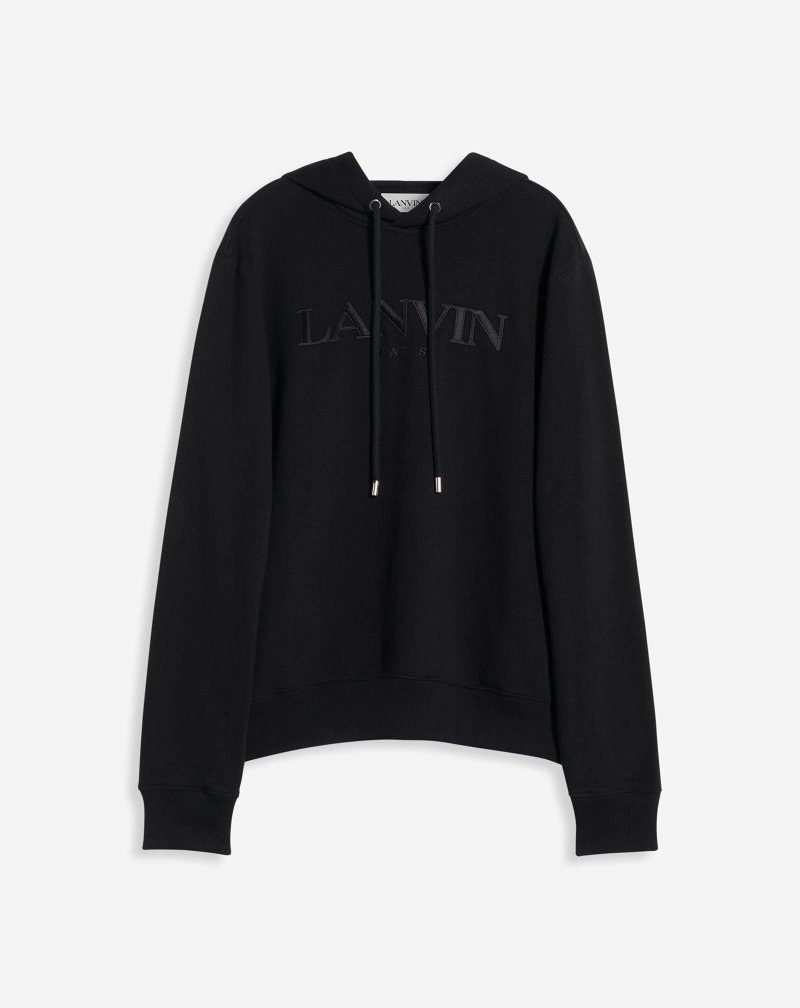 φουτερ με κουκουλα Lanvin Paris Hoodie ανδρικα μαυρα | GR44980