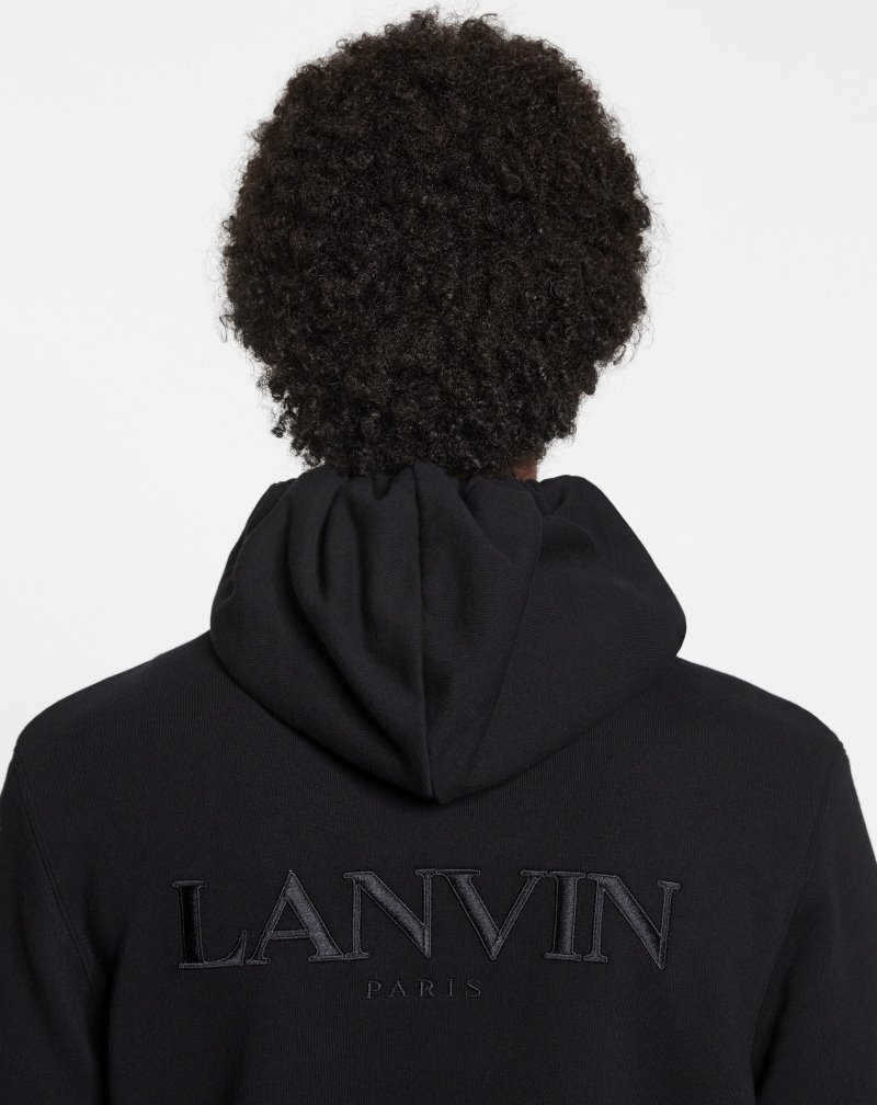 φουτερ με κουκουλα Lanvin Zip Hoodie ανδρικα μαυρα | GR75071