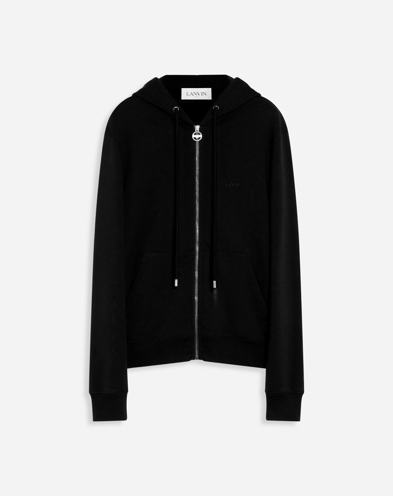 φουτερ με κουκουλα Lanvin Zip Hoodie ανδρικα μαυρα | GR75071